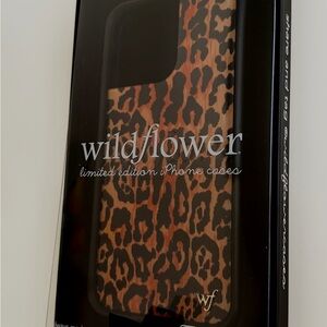 Wildflowers Cheetah Pattern Phone Case - Black and Brown
